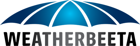 WeatherBeeta equine blanket and apparel logo with a blue umbrella graphic.